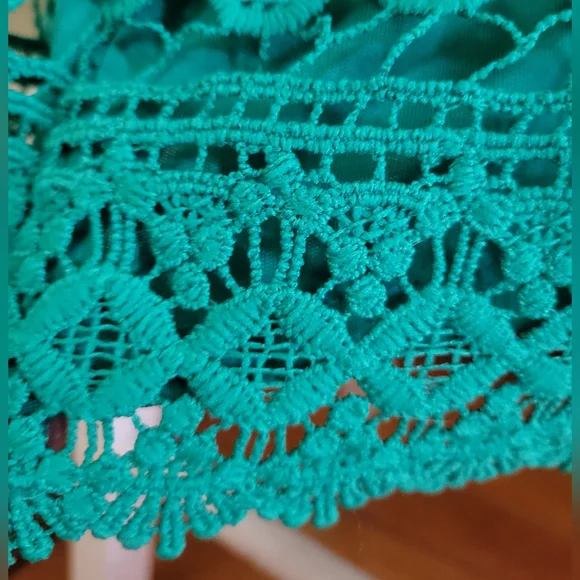 green lace shift dress 12P by Jessica Howard - Picture 5 of 6